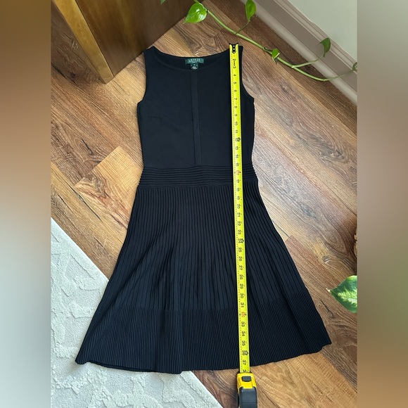 Ralph Lauren Black Pleated Midi Dress - Picture 4 of 7